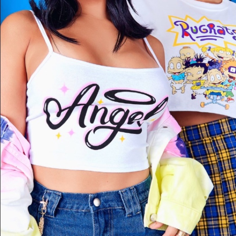 Angel baby cropped tank top